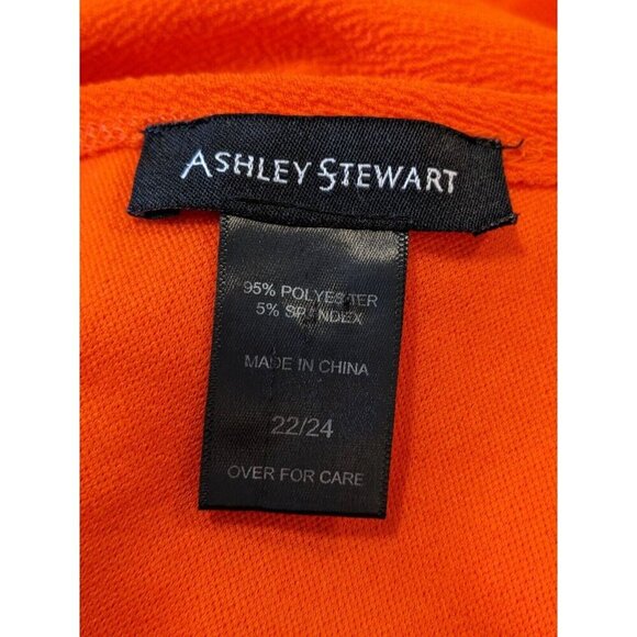 Ashley Stewart Womens Peplum Top Orange Plus Size 22 24 Cut Out Neckline Sexy - Picture 6 of 6
